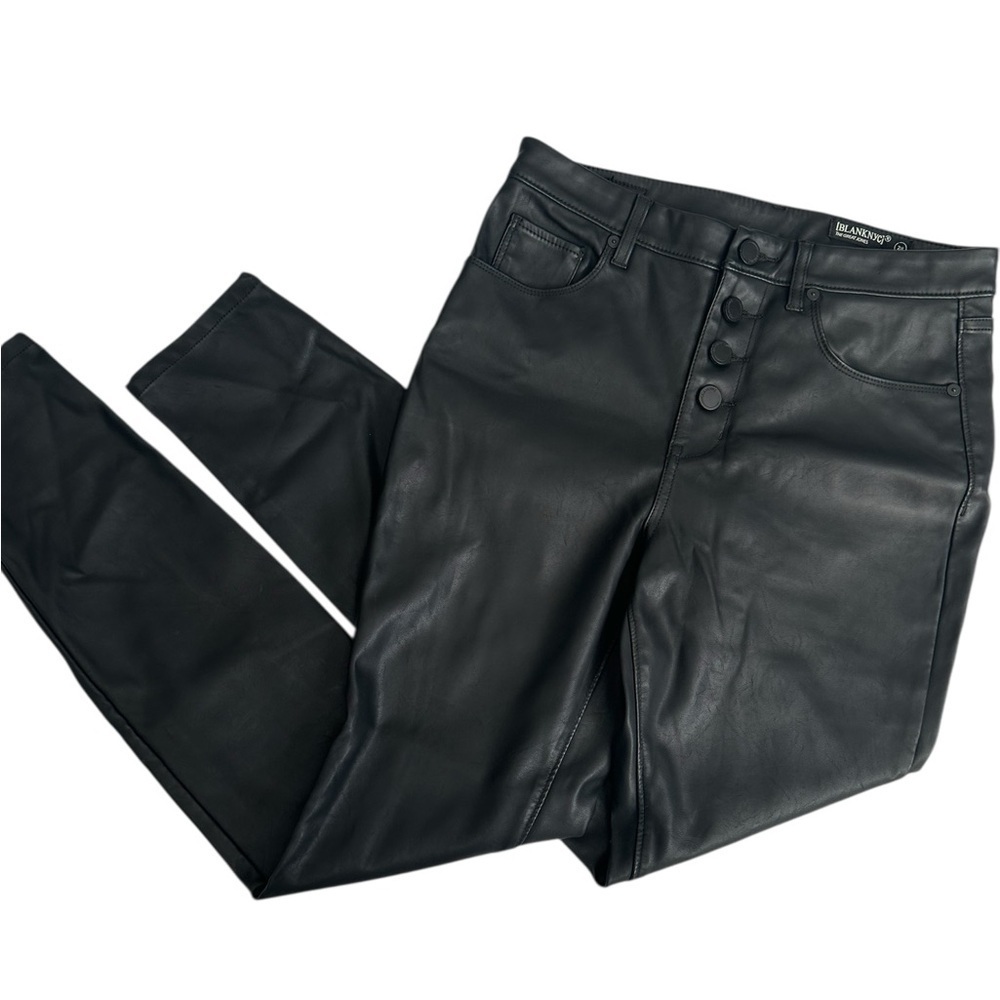 359 Blank NYC faux leather pants sz 28 skinny button fly